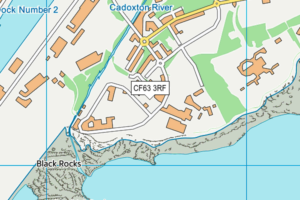 CF63 3RF map - OS VectorMap District (Ordnance Survey)