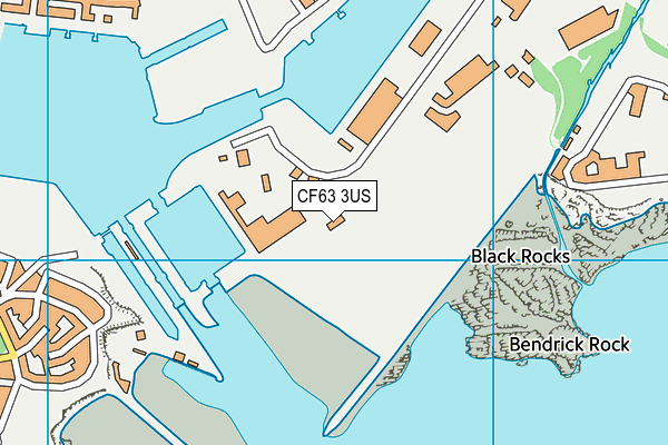 CF63 3US map - OS VectorMap District (Ordnance Survey)