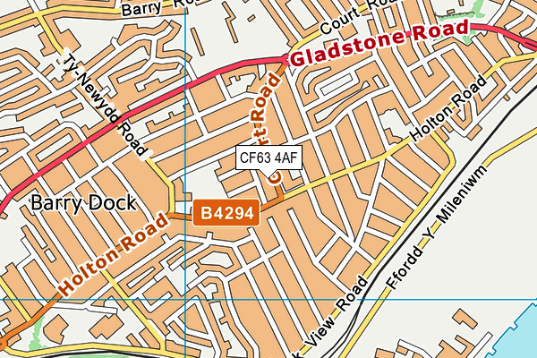 CF63 4AF map - OS VectorMap District (Ordnance Survey)