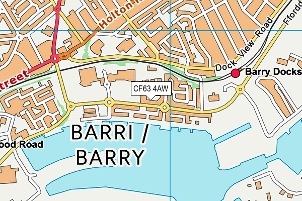 CF63 4AW map - OS VectorMap District (Ordnance Survey)