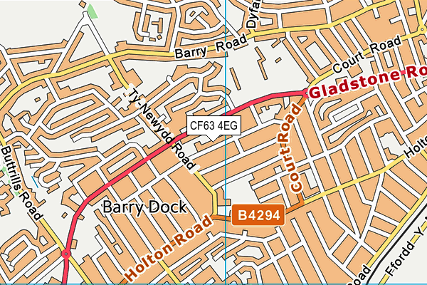 CF63 4EG map - OS VectorMap District (Ordnance Survey)