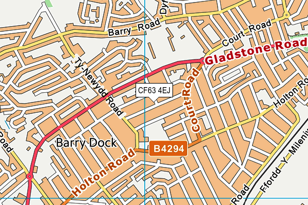 CF63 4EJ map - OS VectorMap District (Ordnance Survey)