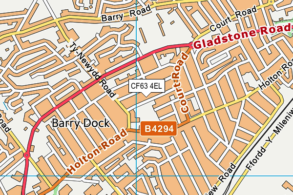 CF63 4EL map - OS VectorMap District (Ordnance Survey)