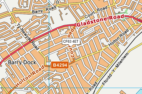 CF63 4ET map - OS VectorMap District (Ordnance Survey)