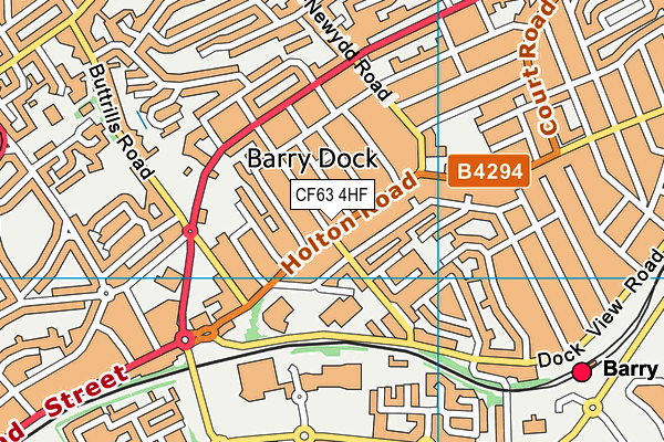 CF63 4HF map - OS VectorMap District (Ordnance Survey)