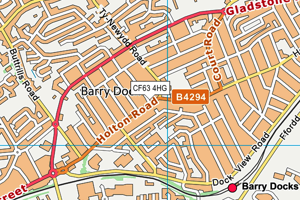 CF63 4HG map - OS VectorMap District (Ordnance Survey)