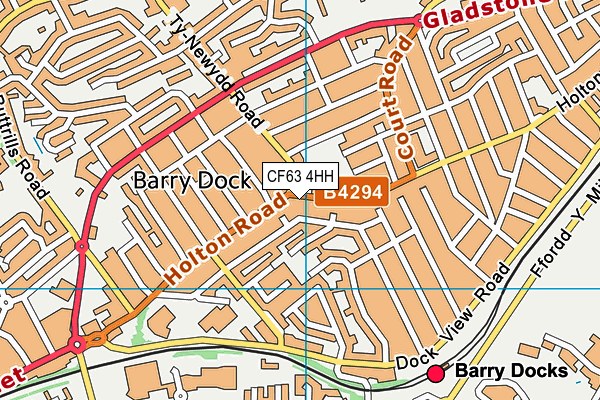 CF63 4HH map - OS VectorMap District (Ordnance Survey)