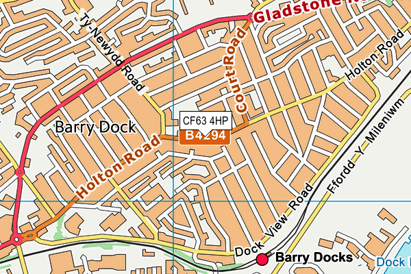 CF63 4HP map - OS VectorMap District (Ordnance Survey)