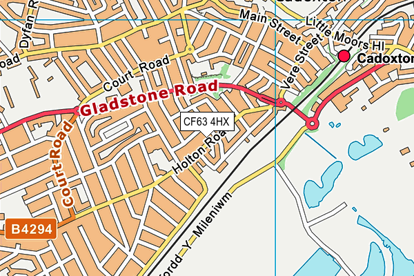 CF63 4HX map - OS VectorMap District (Ordnance Survey)