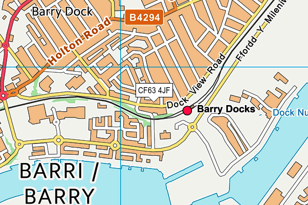 CF63 4JF map - OS VectorMap District (Ordnance Survey)