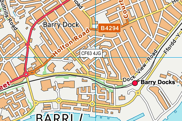 CF63 4JG map - OS VectorMap District (Ordnance Survey)