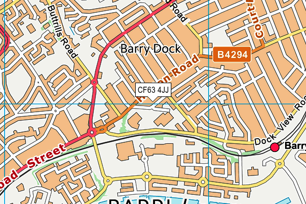 CF63 4JJ map - OS VectorMap District (Ordnance Survey)