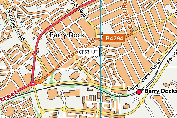 CF63 4JT map - OS VectorMap District (Ordnance Survey)