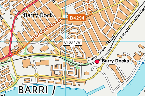 CF63 4JW map - OS VectorMap District (Ordnance Survey)