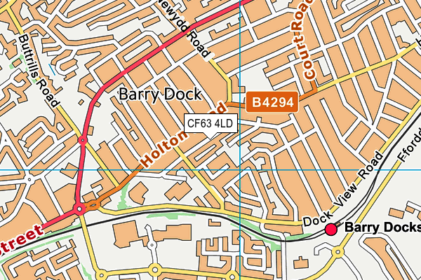 CF63 4LD map - OS VectorMap District (Ordnance Survey)