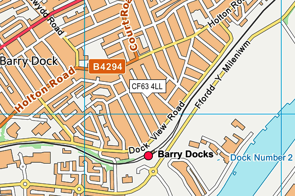 CF63 4LL map - OS VectorMap District (Ordnance Survey)