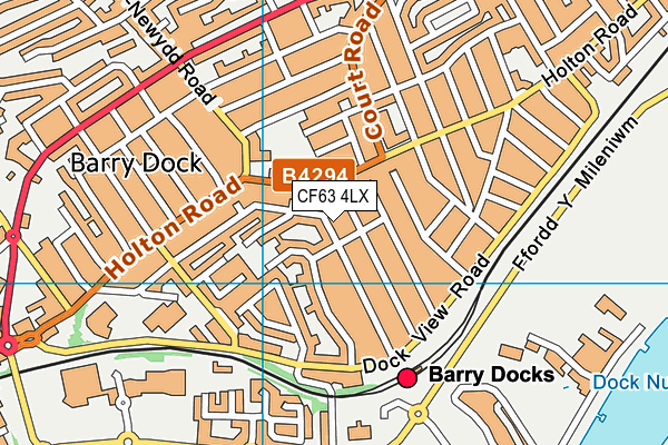 CF63 4LX map - OS VectorMap District (Ordnance Survey)