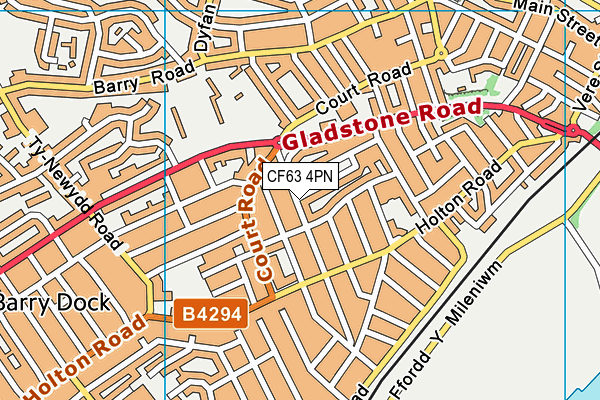 CF63 4PN map - OS VectorMap District (Ordnance Survey)