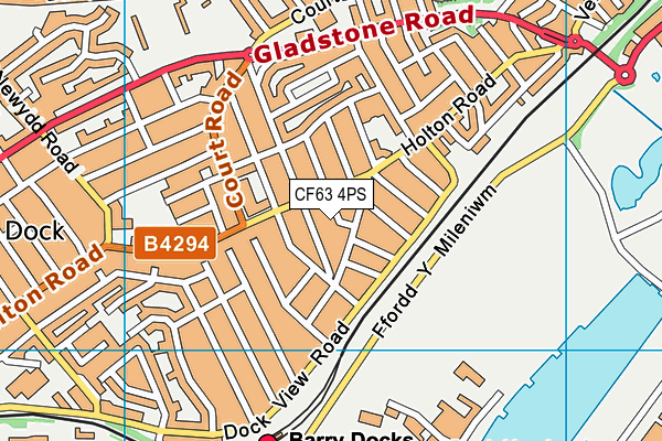 CF63 4PS map - OS VectorMap District (Ordnance Survey)