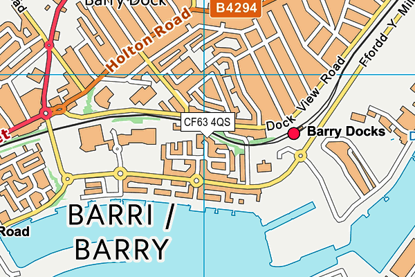 CF63 4QS map - OS VectorMap District (Ordnance Survey)