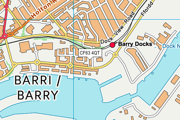 CF63 4QT map - OS VectorMap District (Ordnance Survey)