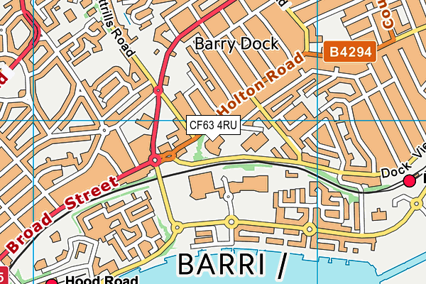 CF63 4RU map - OS VectorMap District (Ordnance Survey)