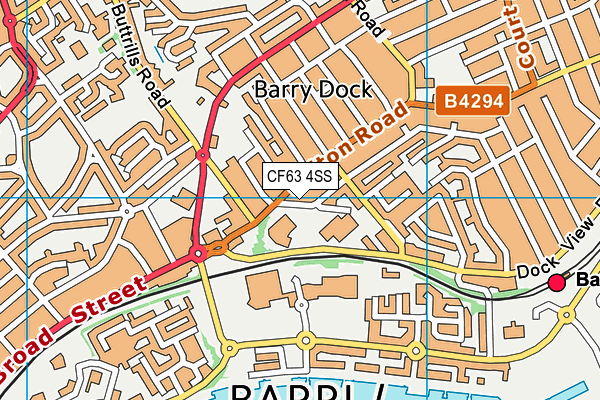 CF63 4SS map - OS VectorMap District (Ordnance Survey)