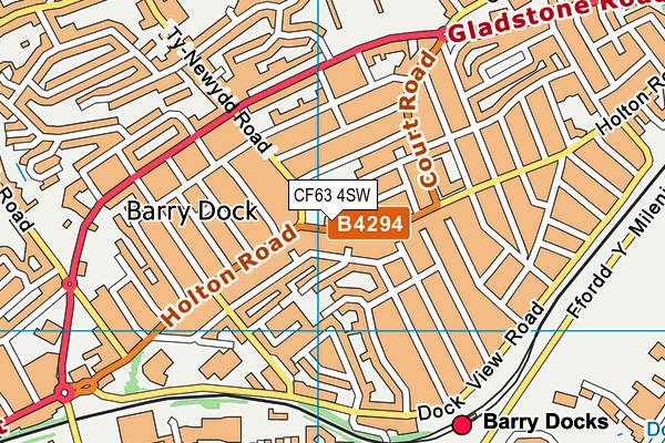 CF63 4SW map - OS VectorMap District (Ordnance Survey)