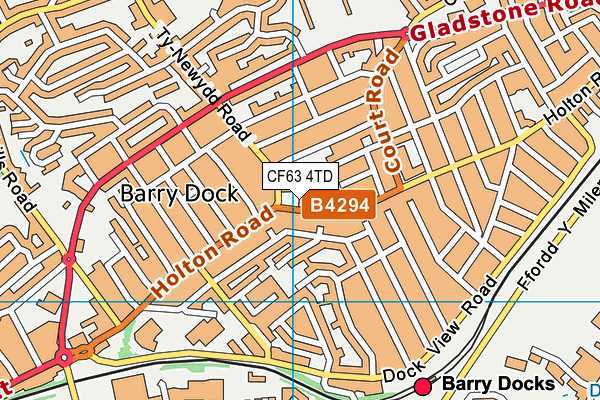 CF63 4TD map - OS VectorMap District (Ordnance Survey)