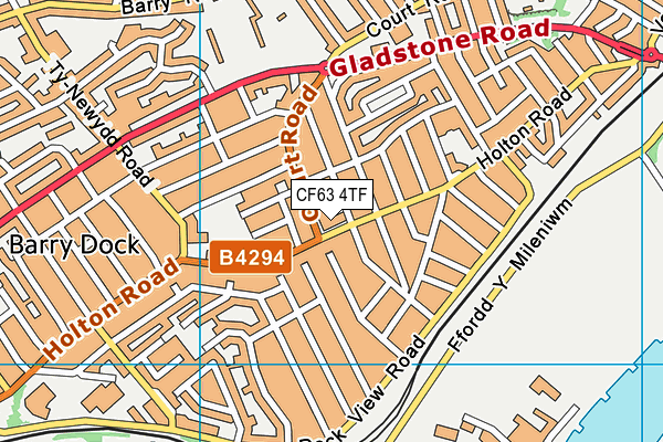 CF63 4TF map - OS VectorMap District (Ordnance Survey)