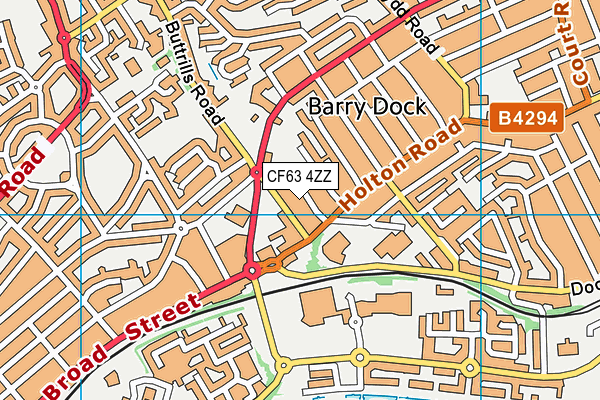 CF63 4ZZ map - OS VectorMap District (Ordnance Survey)