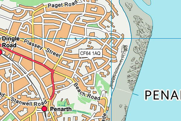 CF64 1AQ map - OS VectorMap District (Ordnance Survey)