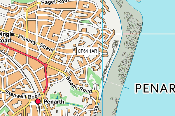 CF64 1AR map - OS VectorMap District (Ordnance Survey)