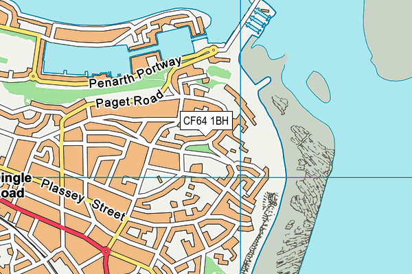 CF64 1BH map - OS VectorMap District (Ordnance Survey)