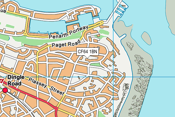 CF64 1BN map - OS VectorMap District (Ordnance Survey)