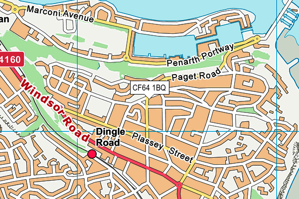 CF64 1BQ map - OS VectorMap District (Ordnance Survey)