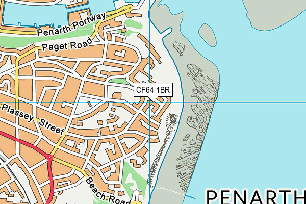 CF64 1BR map - OS VectorMap District (Ordnance Survey)