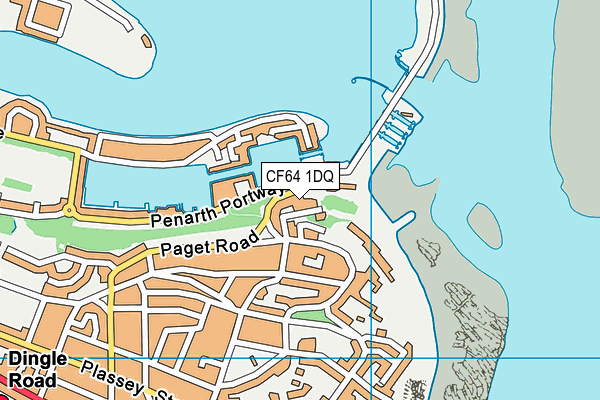 CF64 1DQ map - OS VectorMap District (Ordnance Survey)