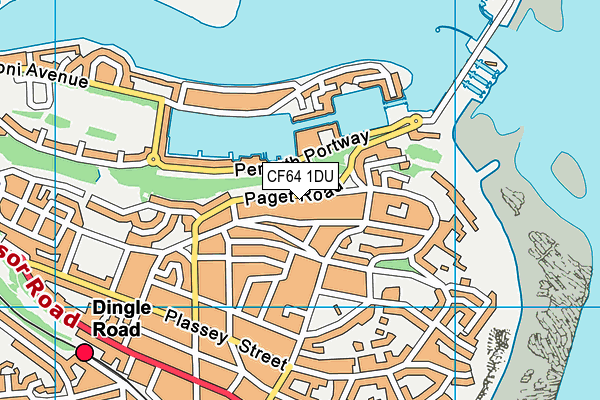 CF64 1DU map - OS VectorMap District (Ordnance Survey)