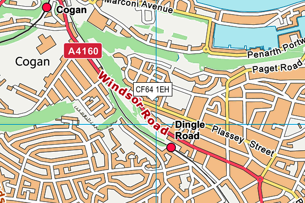 CF64 1EH map - OS VectorMap District (Ordnance Survey)