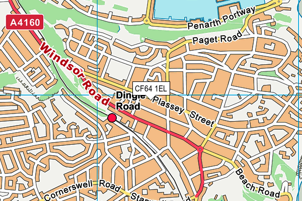 CF64 1EL map - OS VectorMap District (Ordnance Survey)