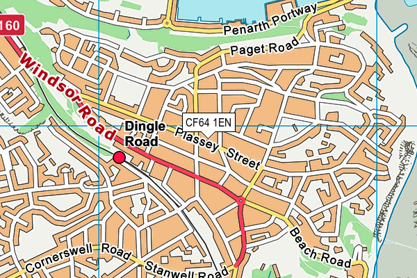 CF64 1EN map - OS VectorMap District (Ordnance Survey)