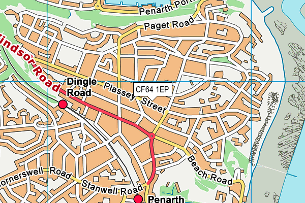 CF64 1EP map - OS VectorMap District (Ordnance Survey)