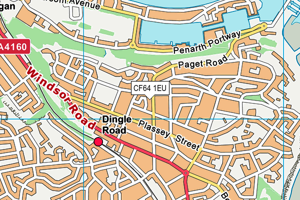 CF64 1EU map - OS VectorMap District (Ordnance Survey)