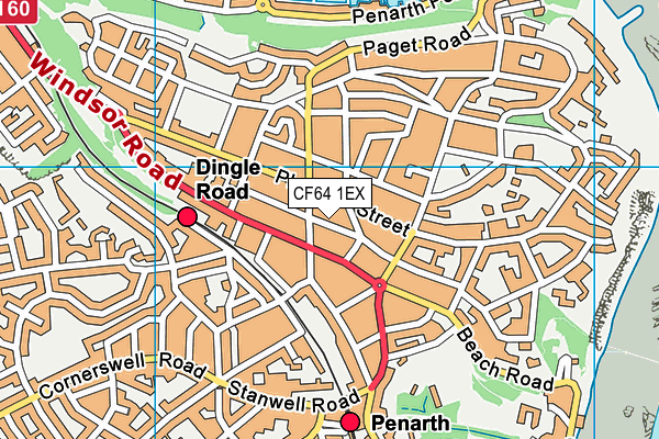 CF64 1EX map - OS VectorMap District (Ordnance Survey)