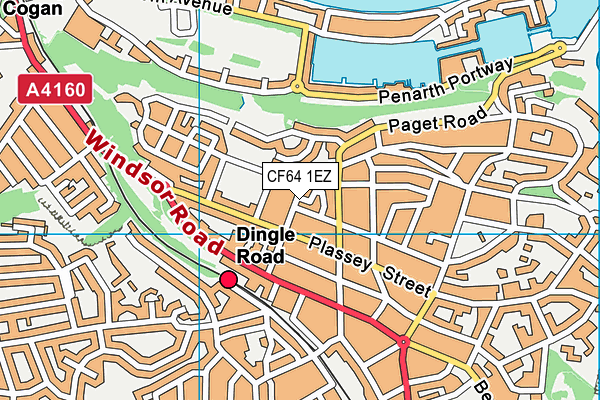 CF64 1EZ map - OS VectorMap District (Ordnance Survey)