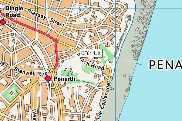 CF64 1JX map - OS VectorMap District (Ordnance Survey)