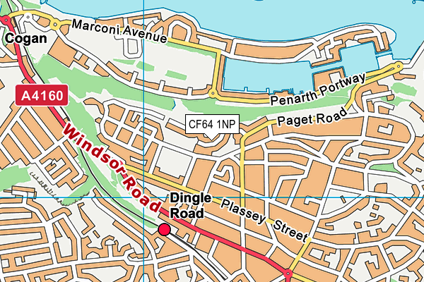 CF64 1NP map - OS VectorMap District (Ordnance Survey)