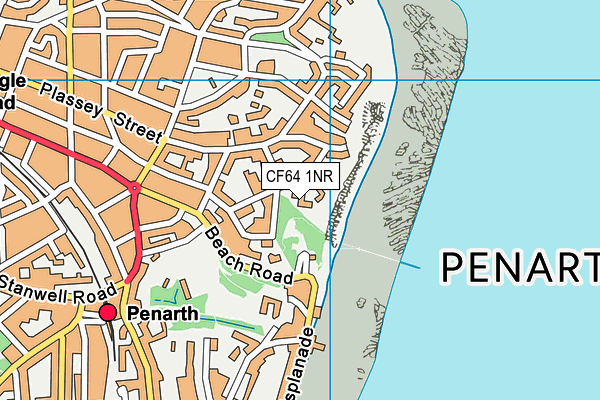 CF64 1NR map - OS VectorMap District (Ordnance Survey)