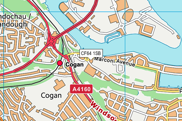 CF64 1SB map - OS VectorMap District (Ordnance Survey)